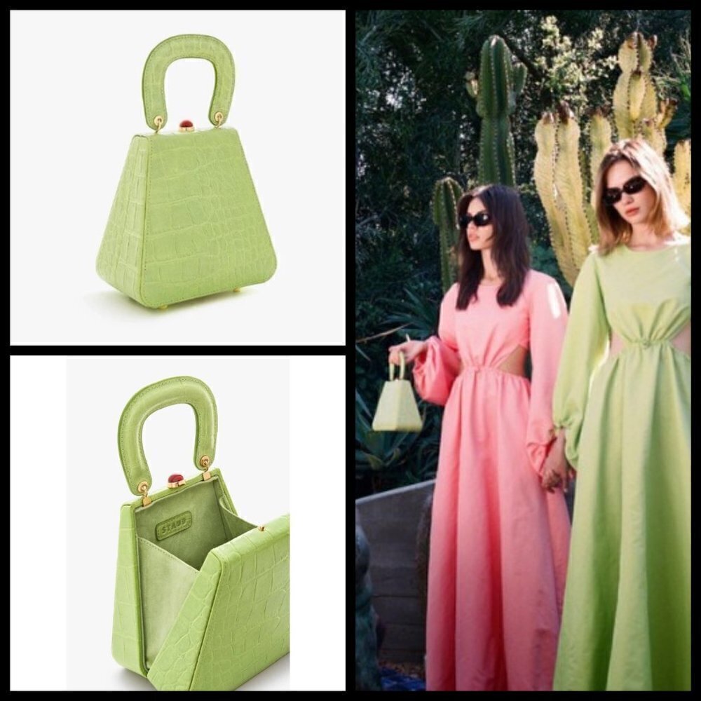 💕STAUD💕 Kenny Bag Pistachio Crocodile Embossed